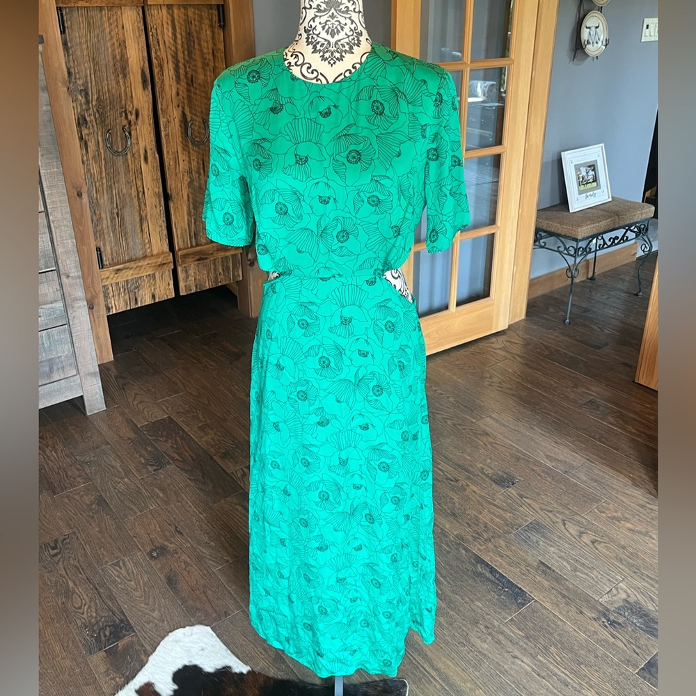NWT THE KOOPLES | Green Floral Backless maxi designer Sundress